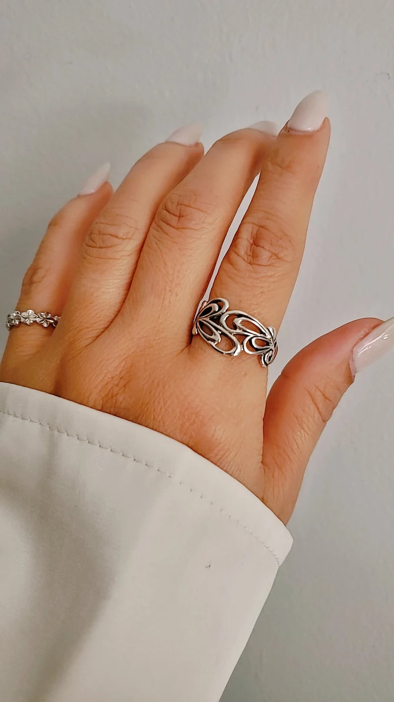 Sterling Silver Geometric Band Ring