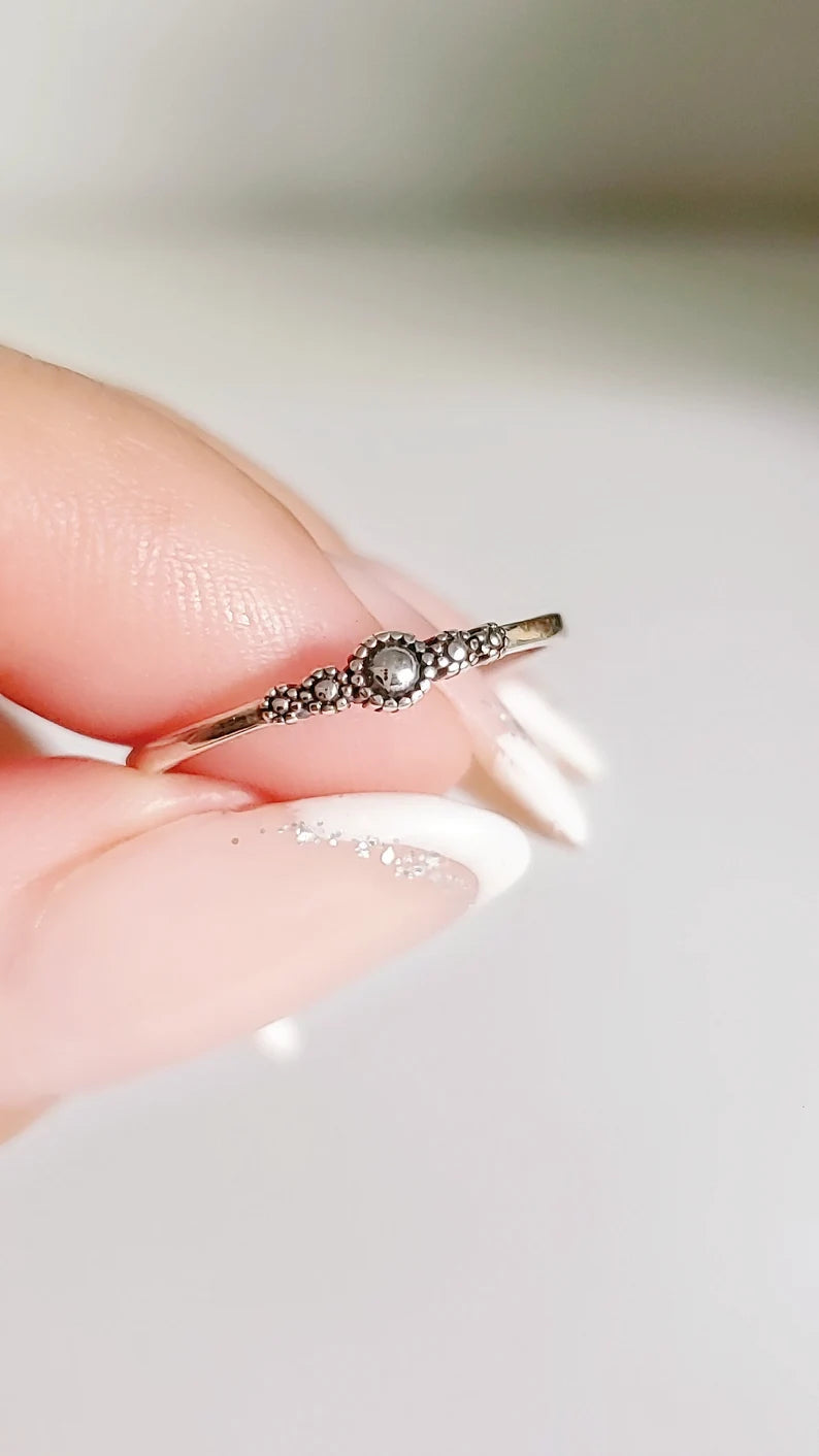 Sterling Silver 925 Dainty Bali Ring