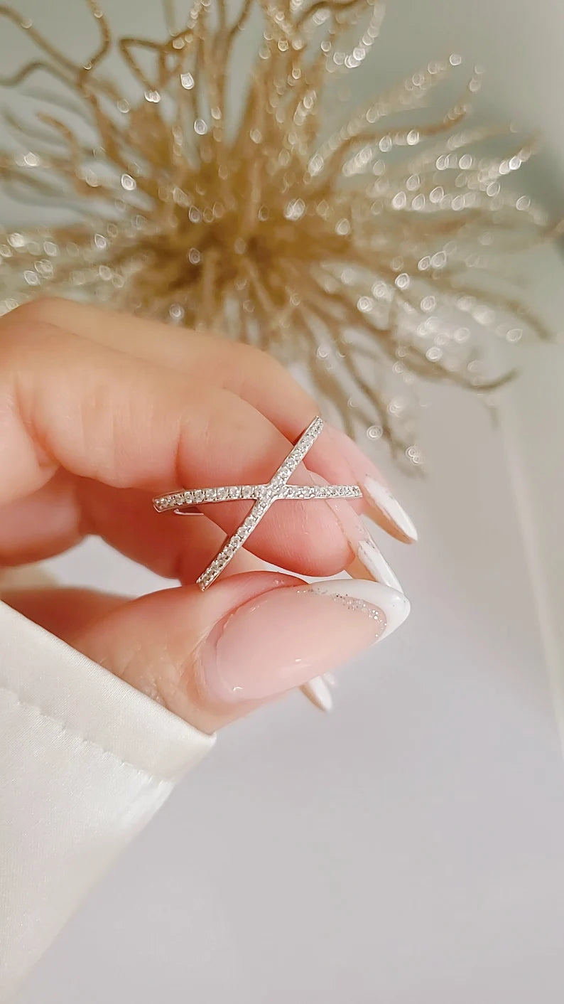 Criss Cross X Sterling Silver Ring