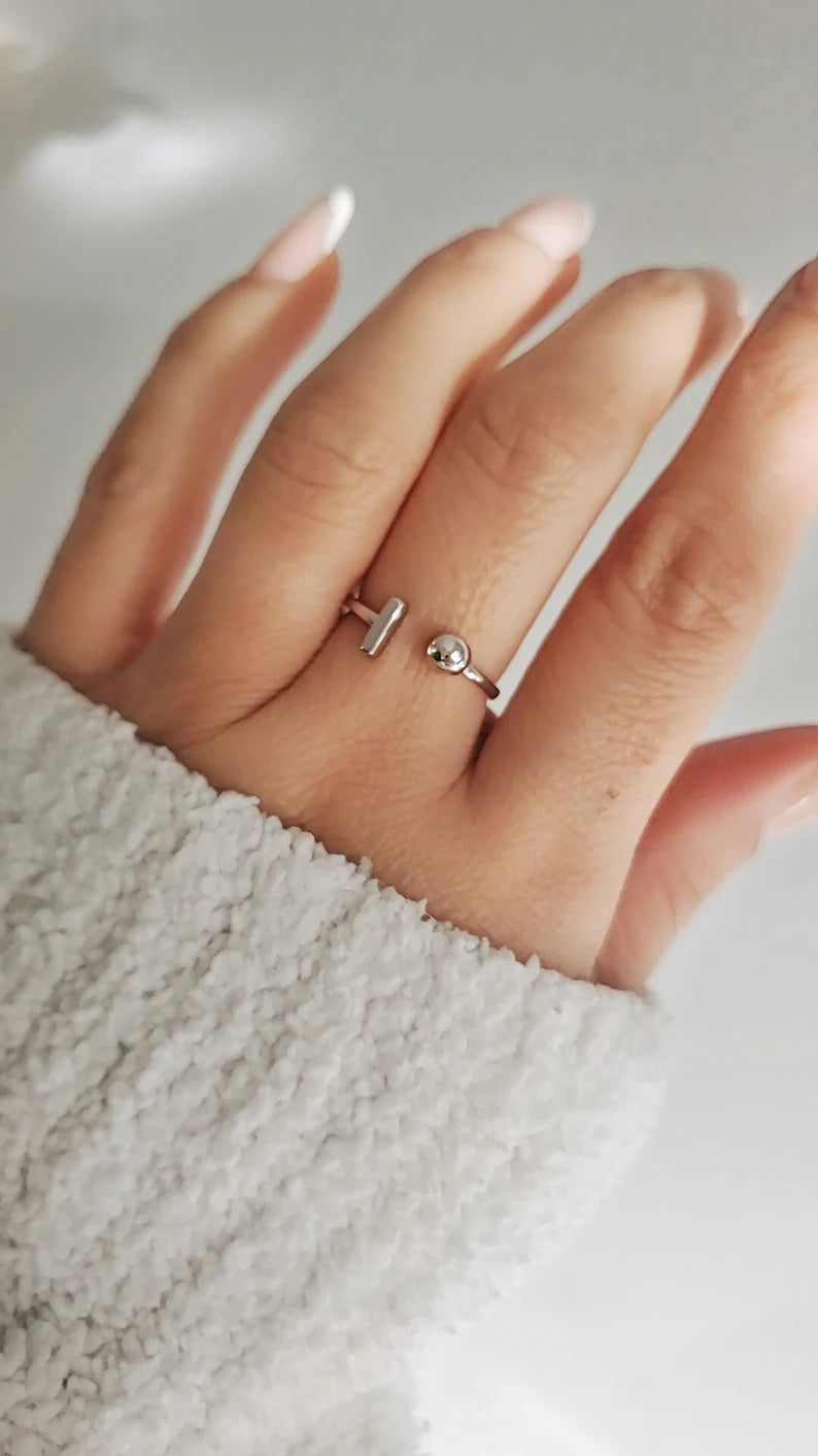 Dainty Ball Bar Ring