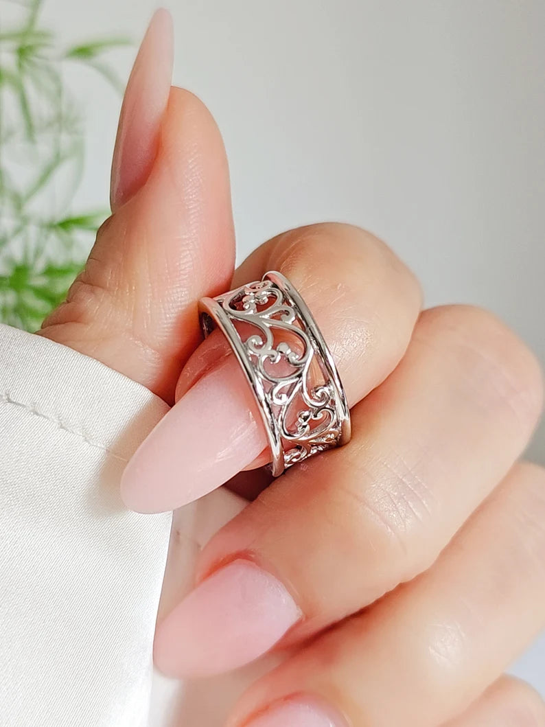 Sterling Silver Vines Ring