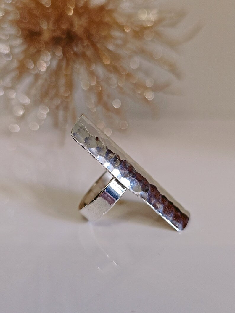 Hammered Shield Boho Chic Ring