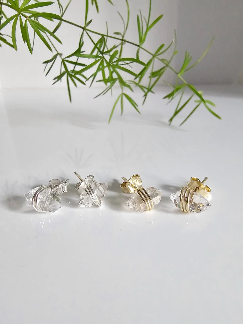 Wrap Herkimer Diamond Earrings