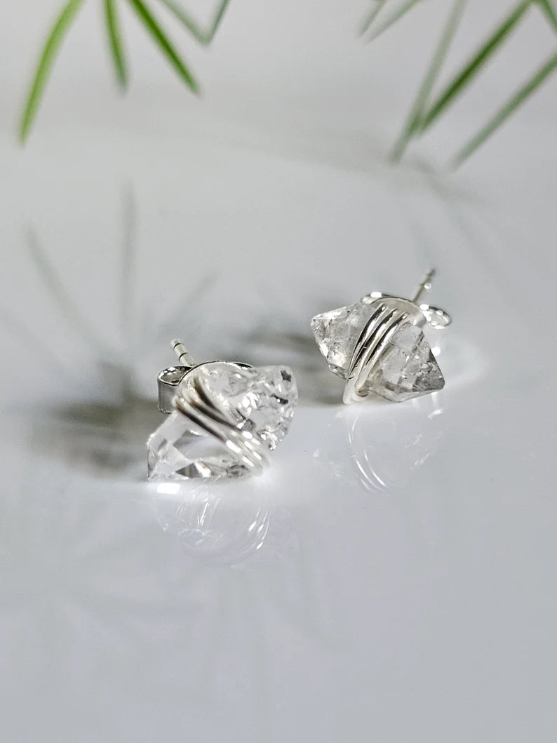 Wrap Herkimer Diamond Earrings