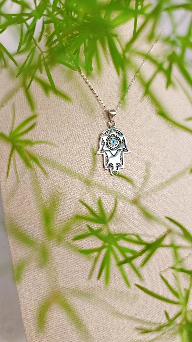 Mother of Pearl Evil Eye Pendant Necklace