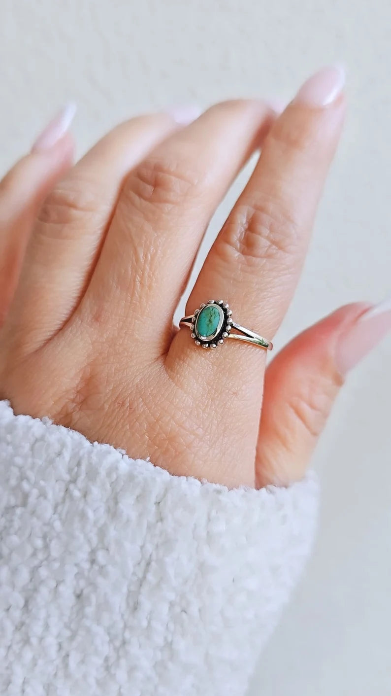 Dainty Turquoise Sterling Silver Ring