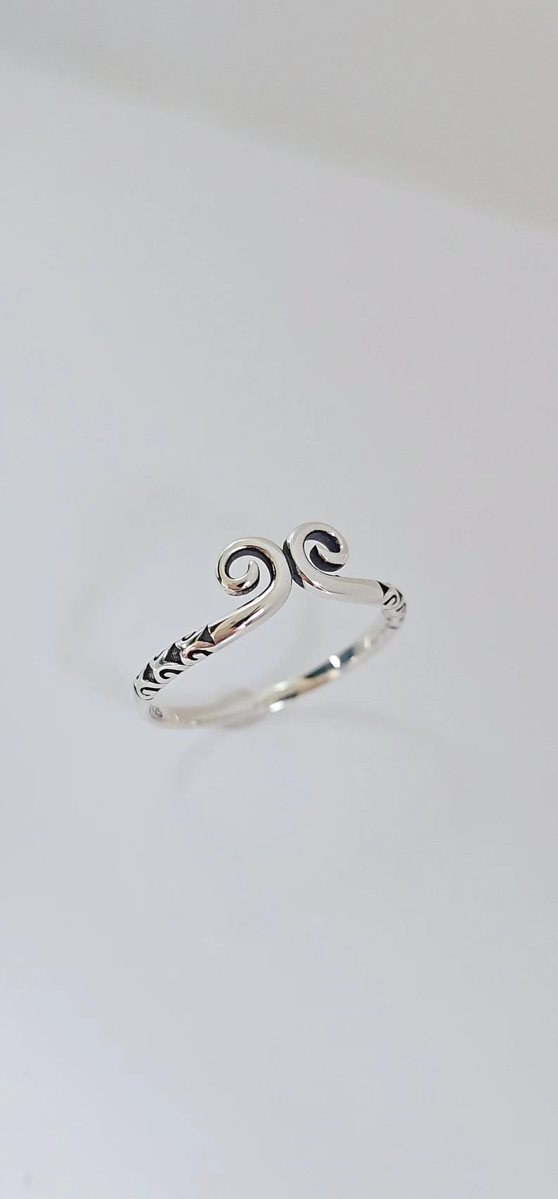 Dainty Spiral Sterling Silver Ring