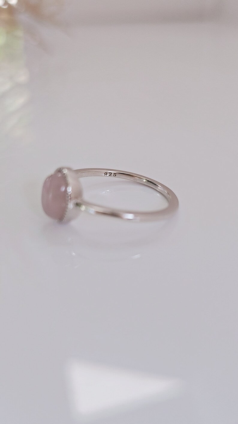 Rose Quartz Sterling Silver Ring