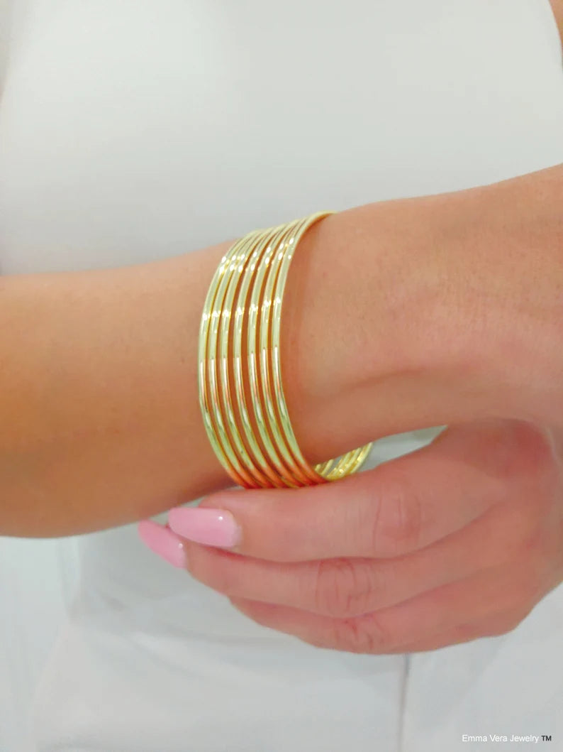 Dainty Gold Filled Bangle Bracelet