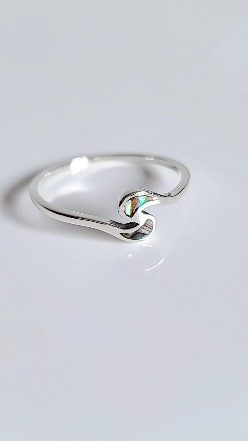 Sterling Silver Dainty Abalone Sterling Silver Ring