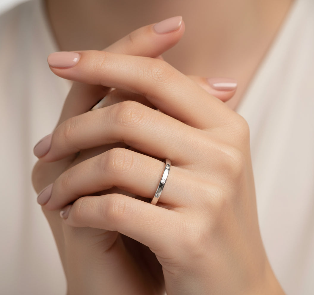 Sterling Silver Wedding, Promise Band Ring