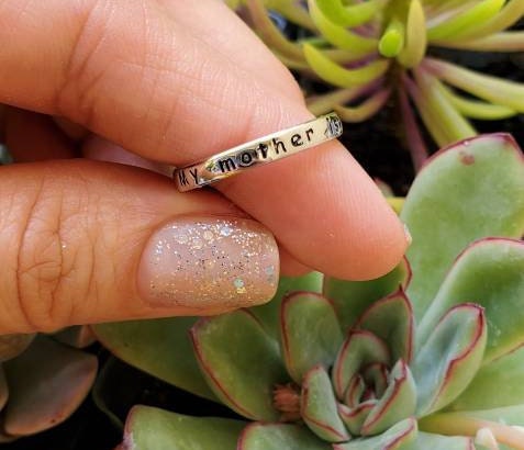 Sterling Sliver engraved My Mother is my Angel Band Ring