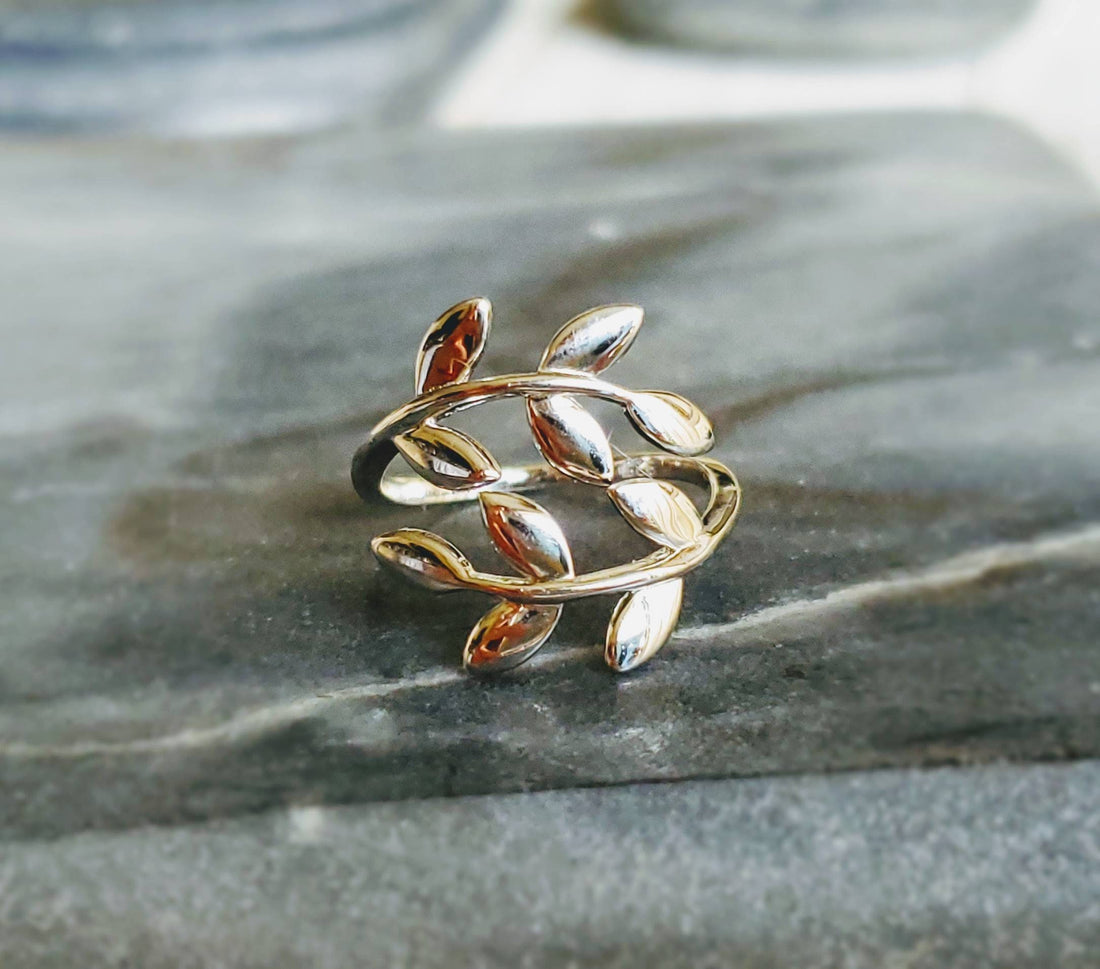 Sterling Silver Leaves Toe Ring