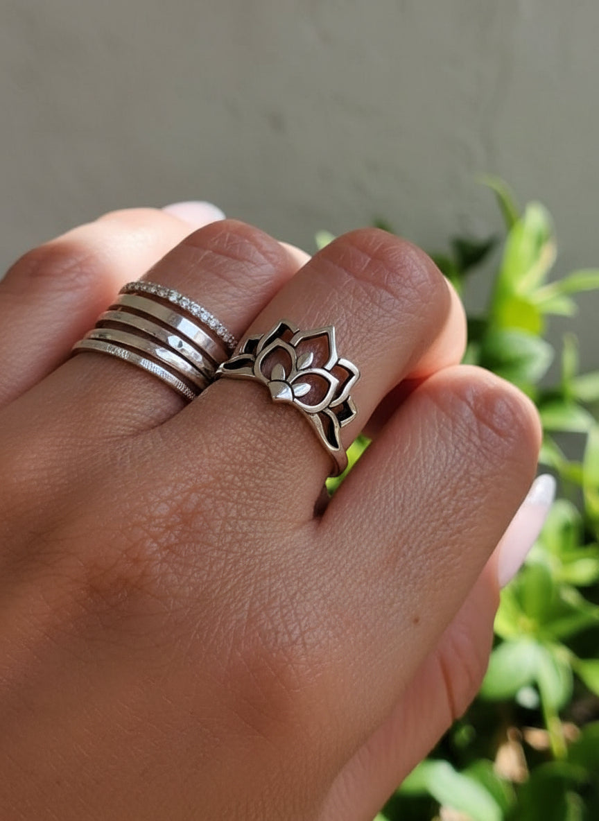 Sterling Silver Mandala Bali Ring