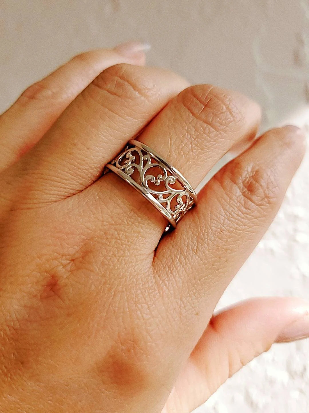 Sterling Silver Vines Ring