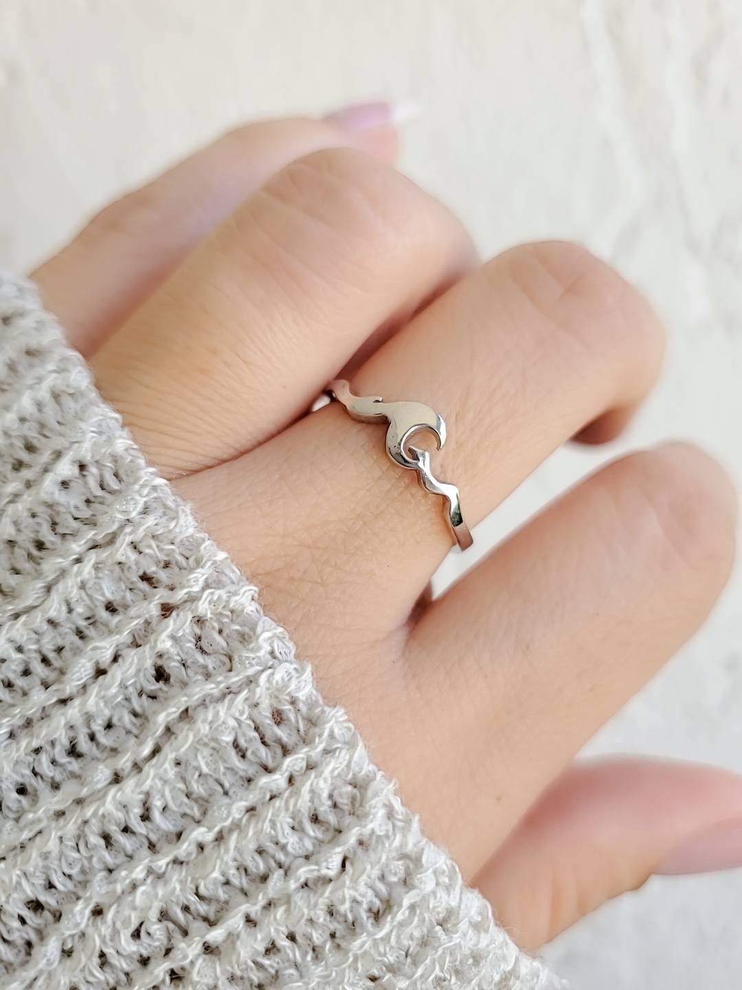 Dainty Wave Sterling Silver Ring