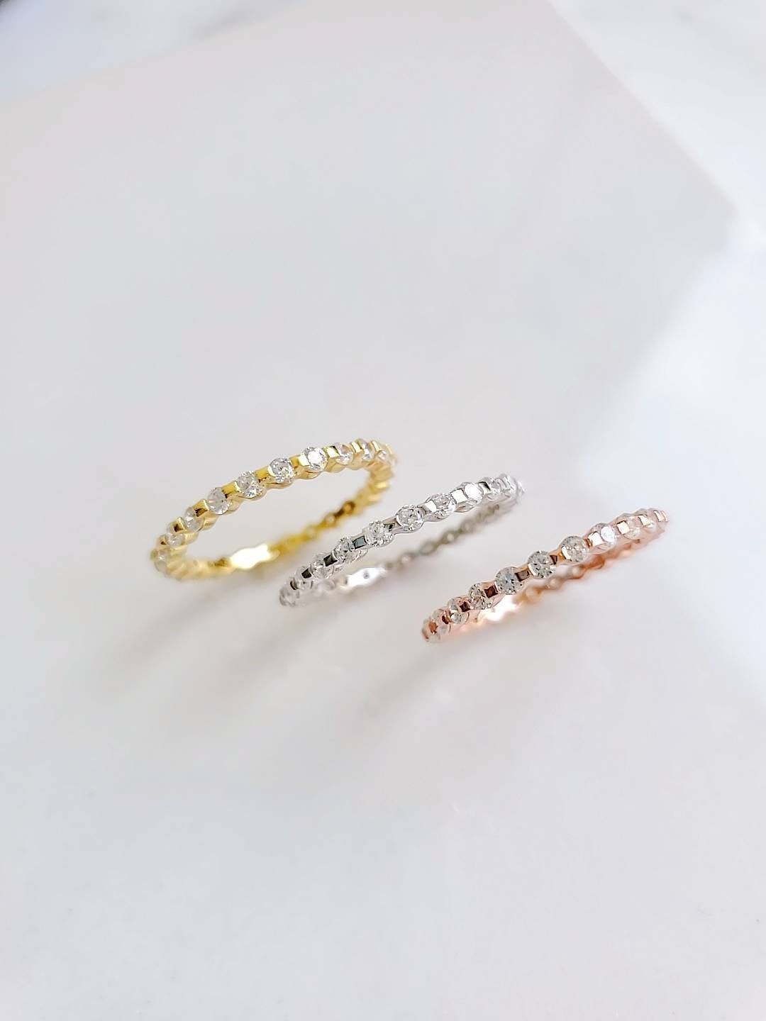 14K Gold Plated Sterling Silver Eternity Ring