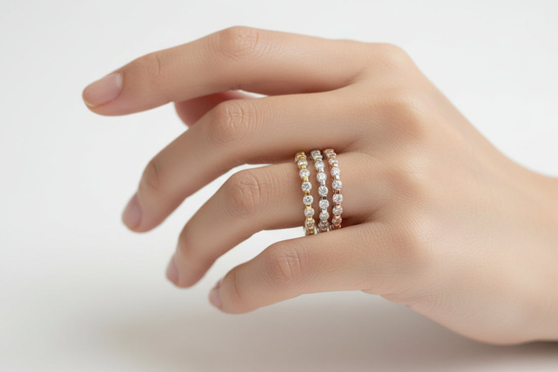 14K Gold Plated Rose Gold Sterling Silver Ring