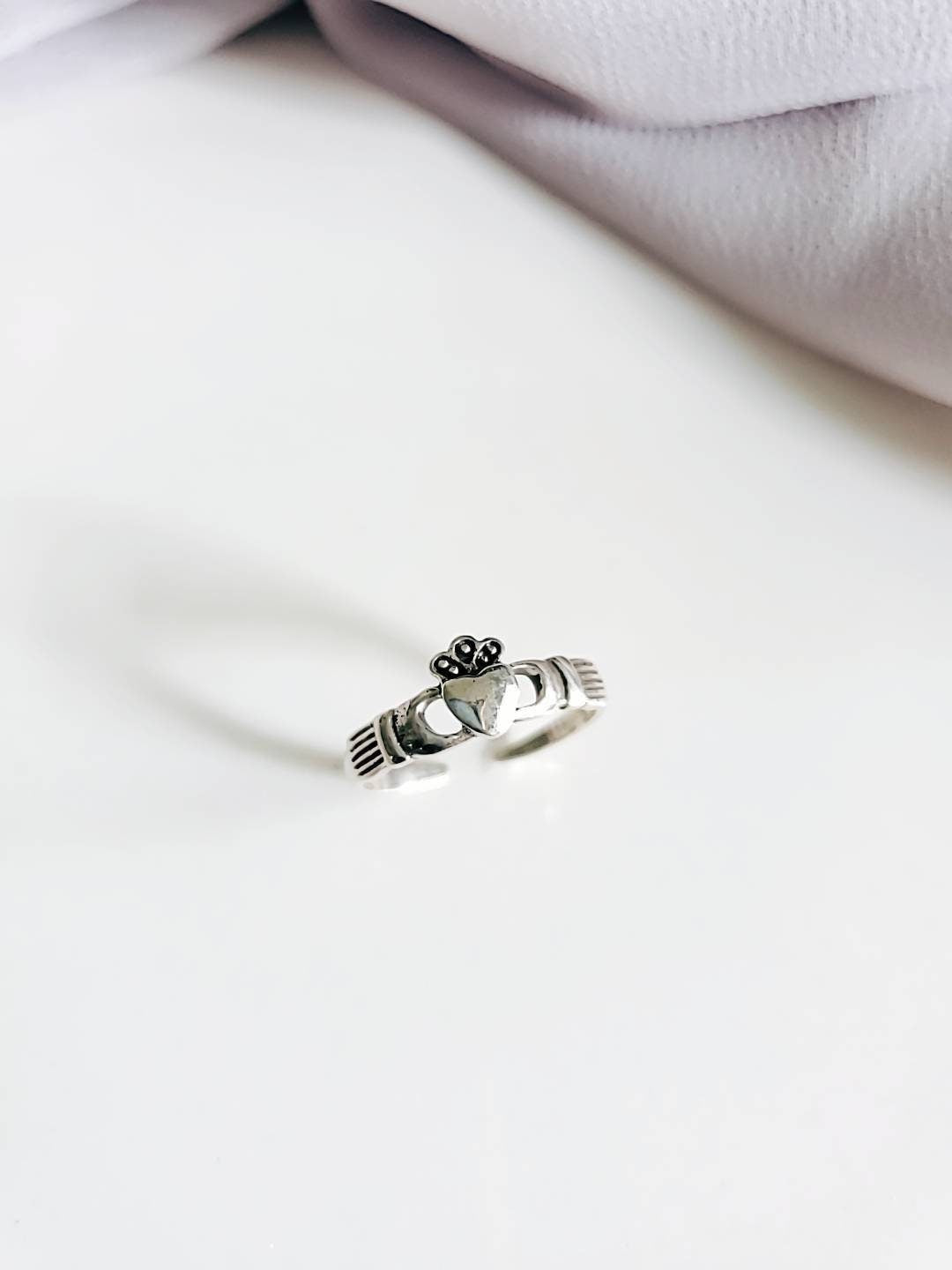 Claddagh Sterling Silver Dainty Toe Ring