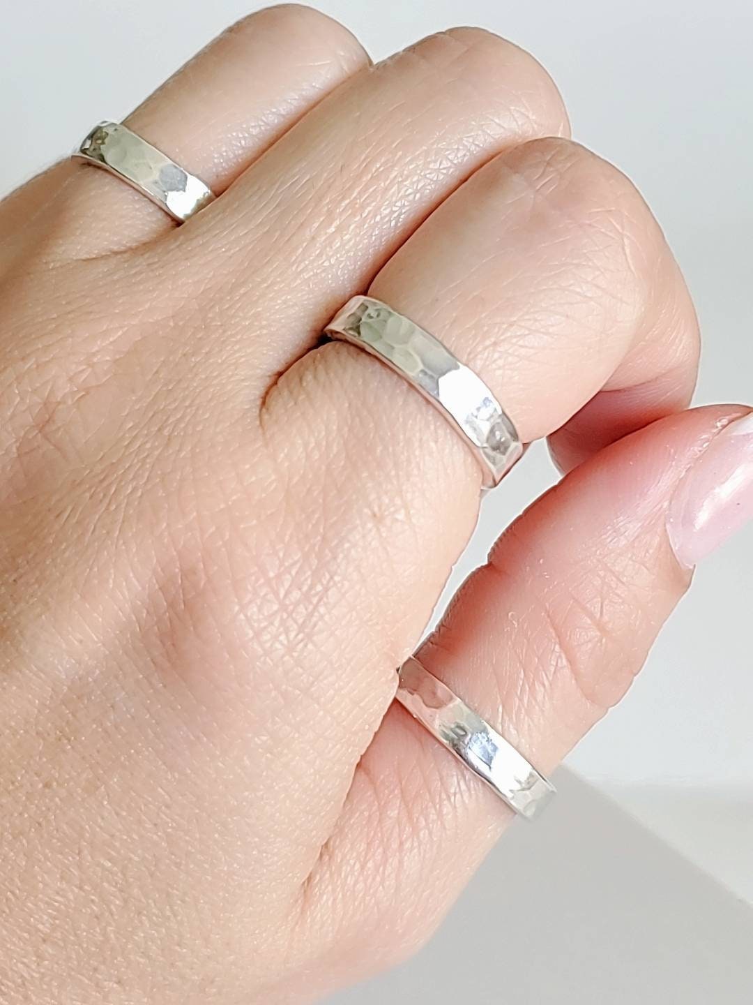 Minimalist Hammered Band Ring