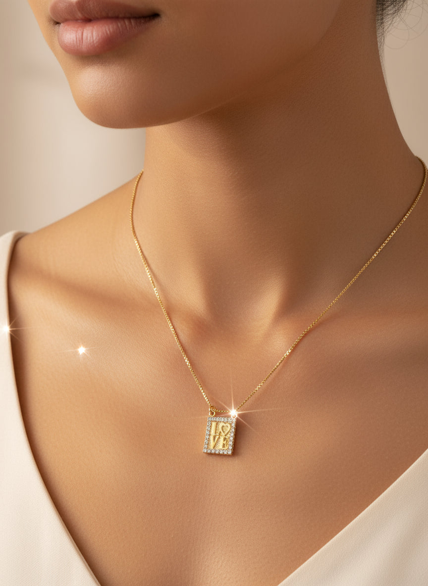 Gold Love Pendant Necklace