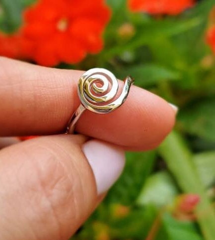 Minimalist Sterling Silver Swirl Ring