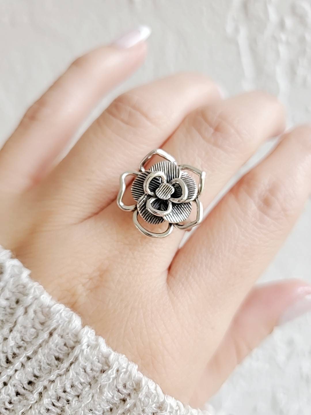 Sterling Silver Flower Ring