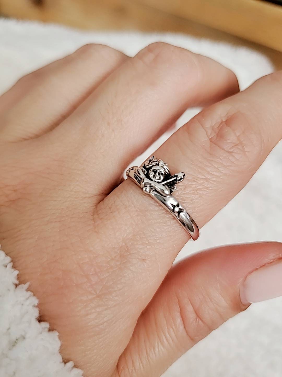 Angel Sterling Silver Spiritual Ring