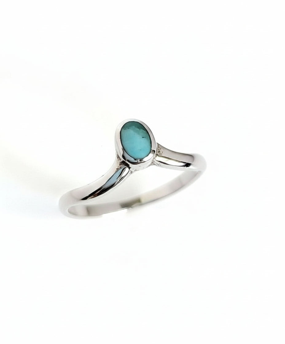 Sterling Silver Turquoise Chevron Ring