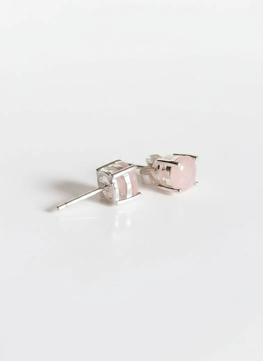 Sterling Silver 925 Pink Mother of Pearl Stud Earrings