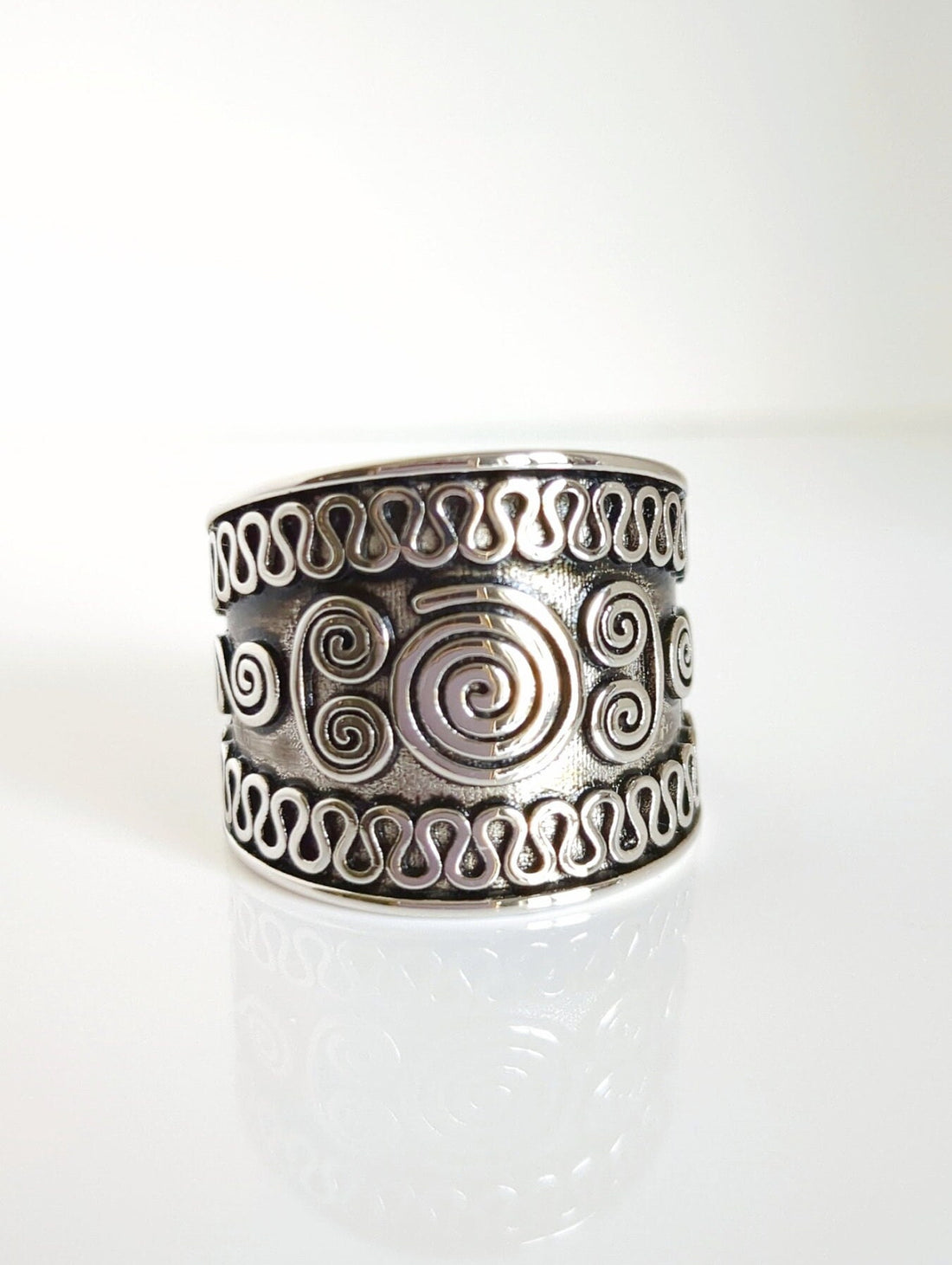 Chunky Sterling Silver Wide Band Ring