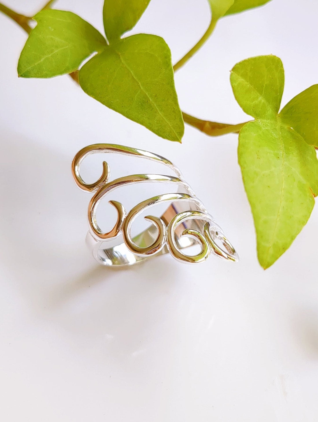 High Polished Spirals Statement Ring