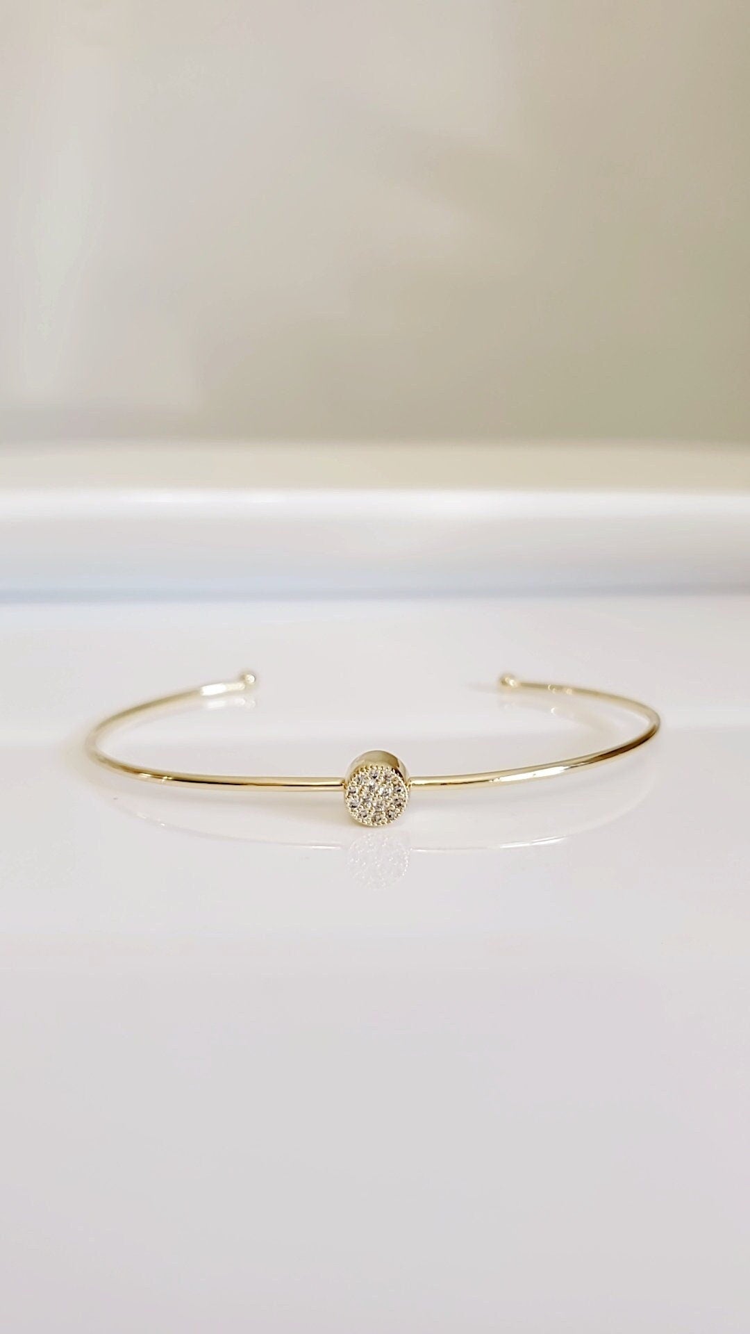 Dainty Gold Open Thin Bangle