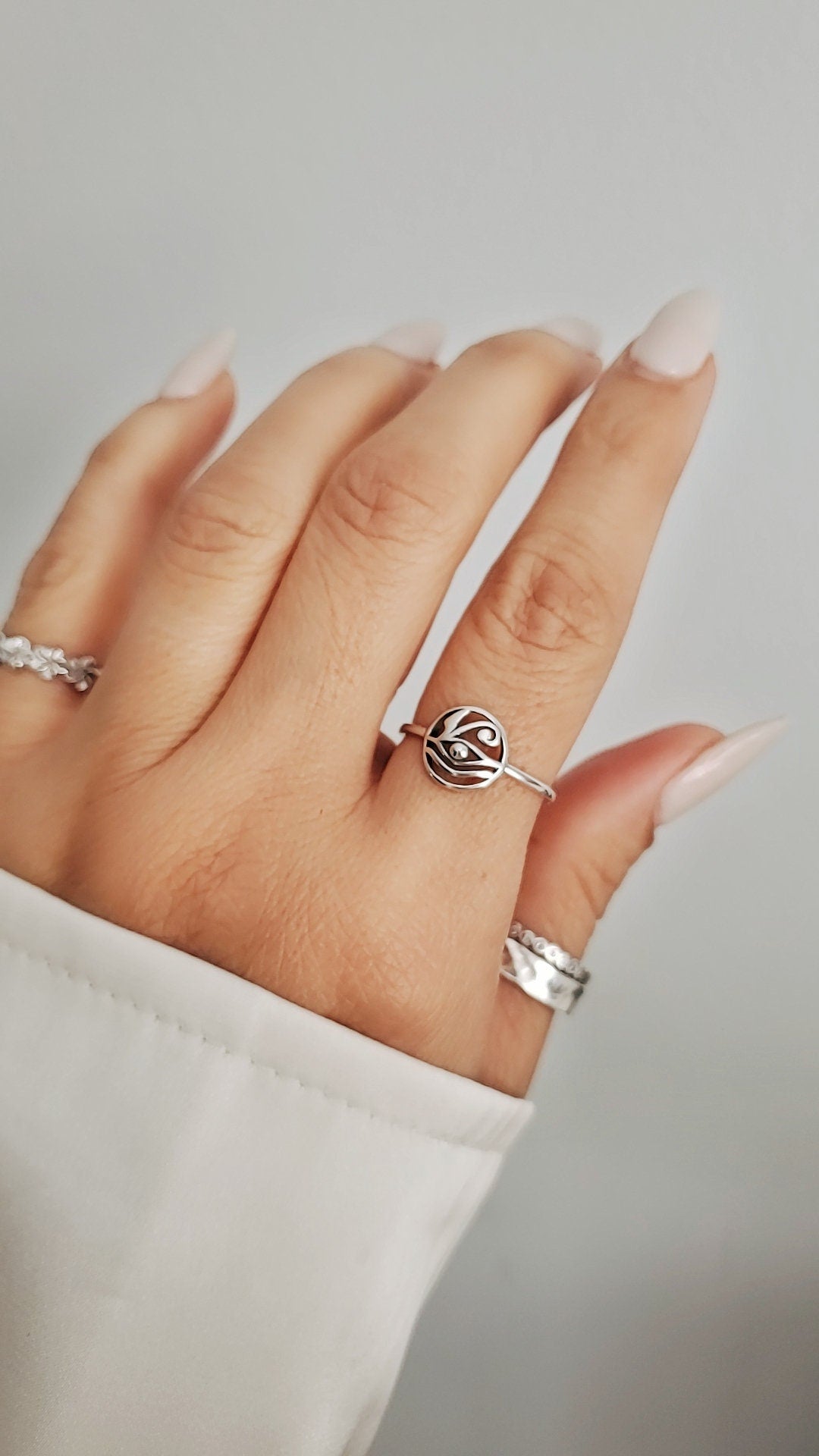 Sterling Silver Amulet Eye of Horus Ring