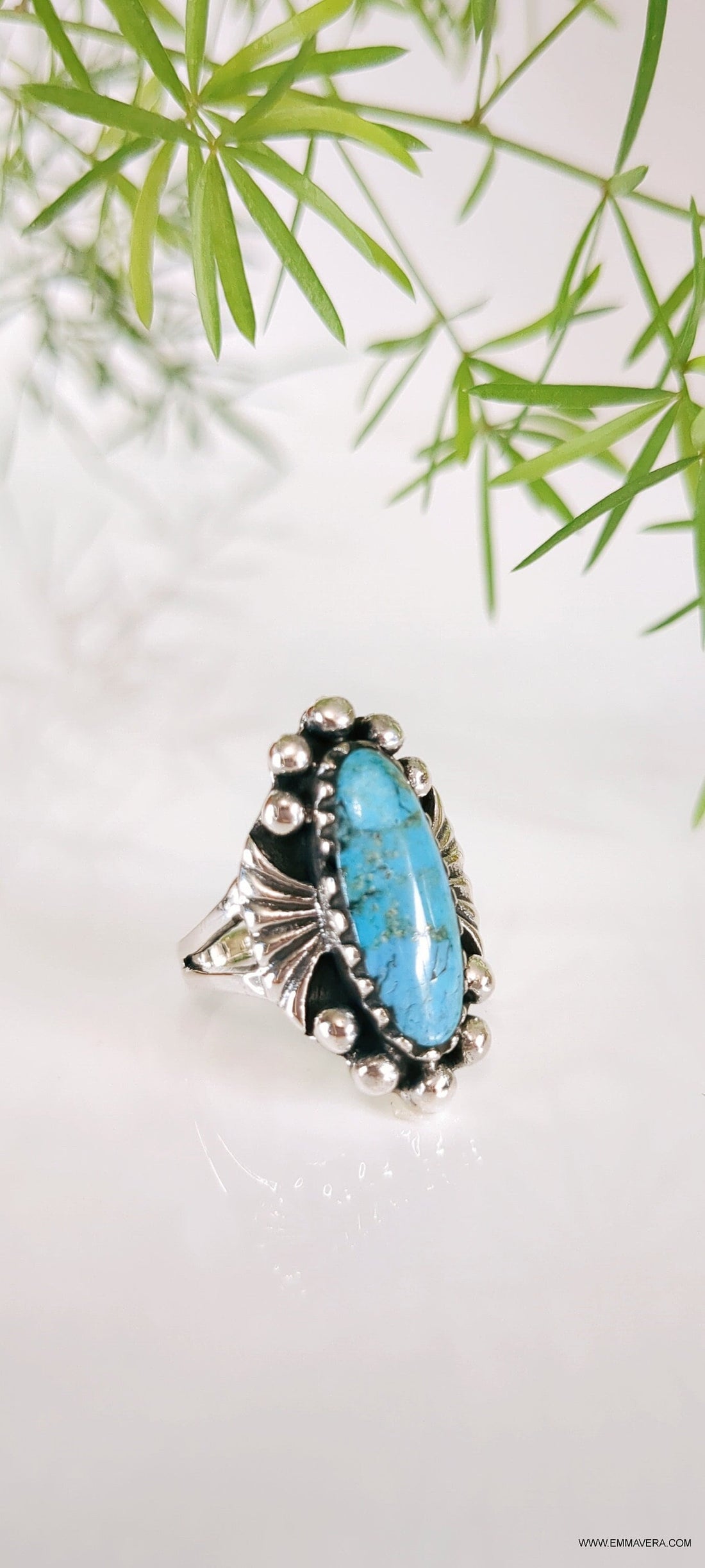 Genuine Turquoise Sterling Silver Ring