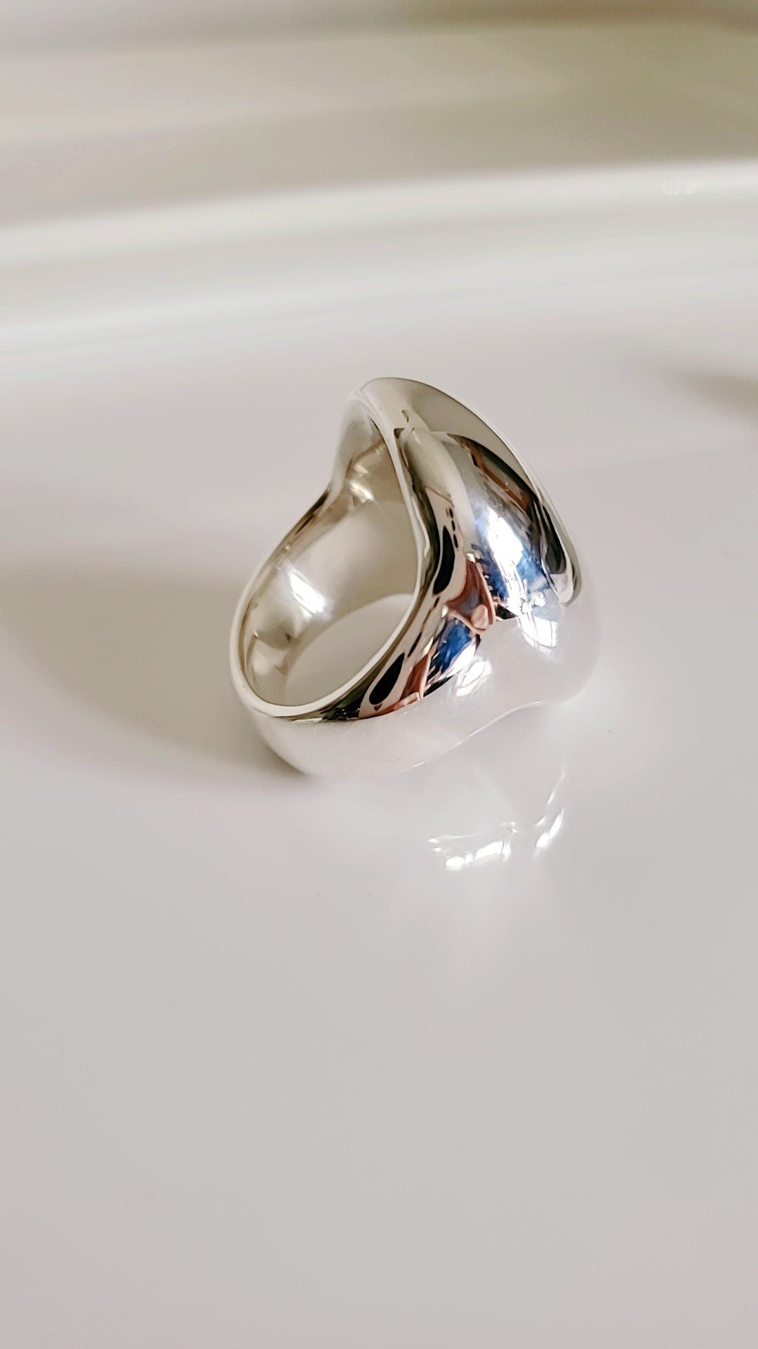 Oval Dome Wide Band Ring