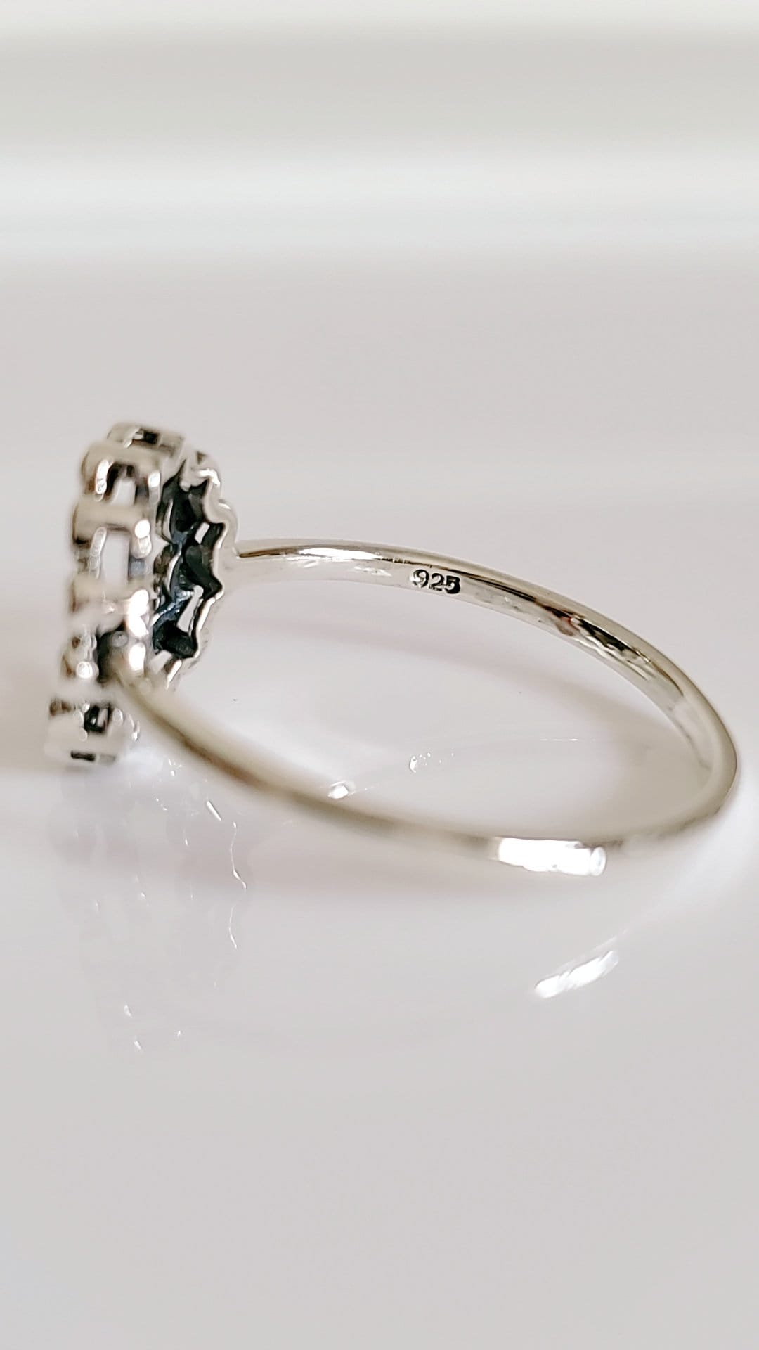 Open Beaded Sterling Silver Circle Ring