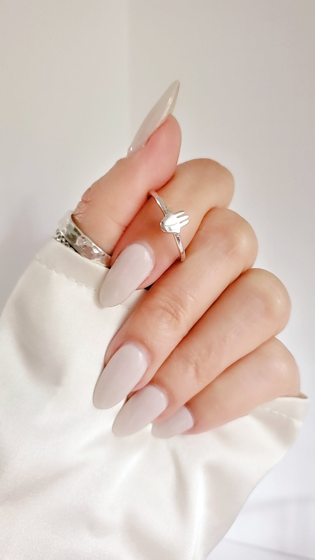 Sterling Silver Dainty Hamsa Hand Ring