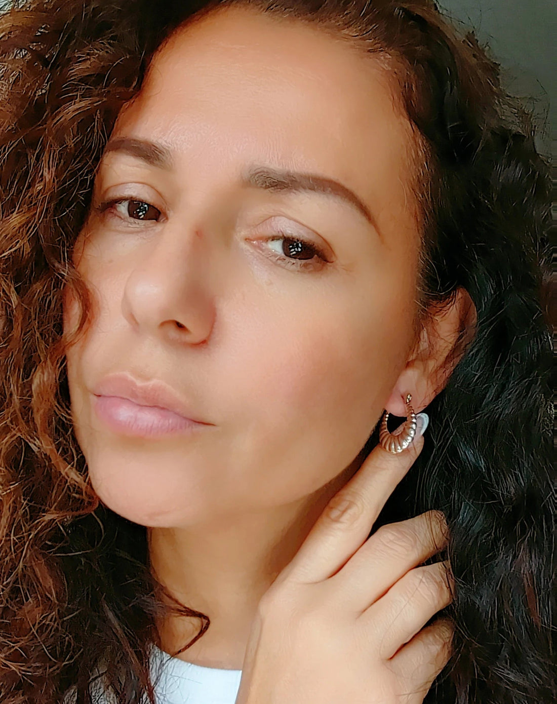 Sterling Silver 925 Croissant Hoop Earrings