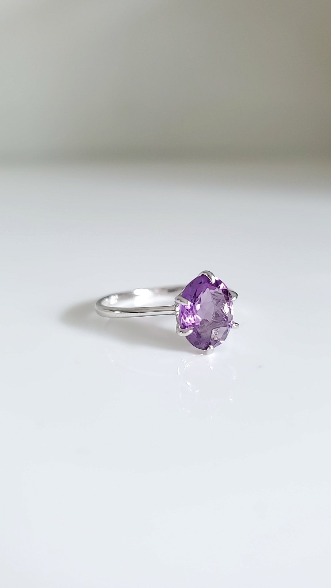 Natural Amethyst Sterling Silver Ring