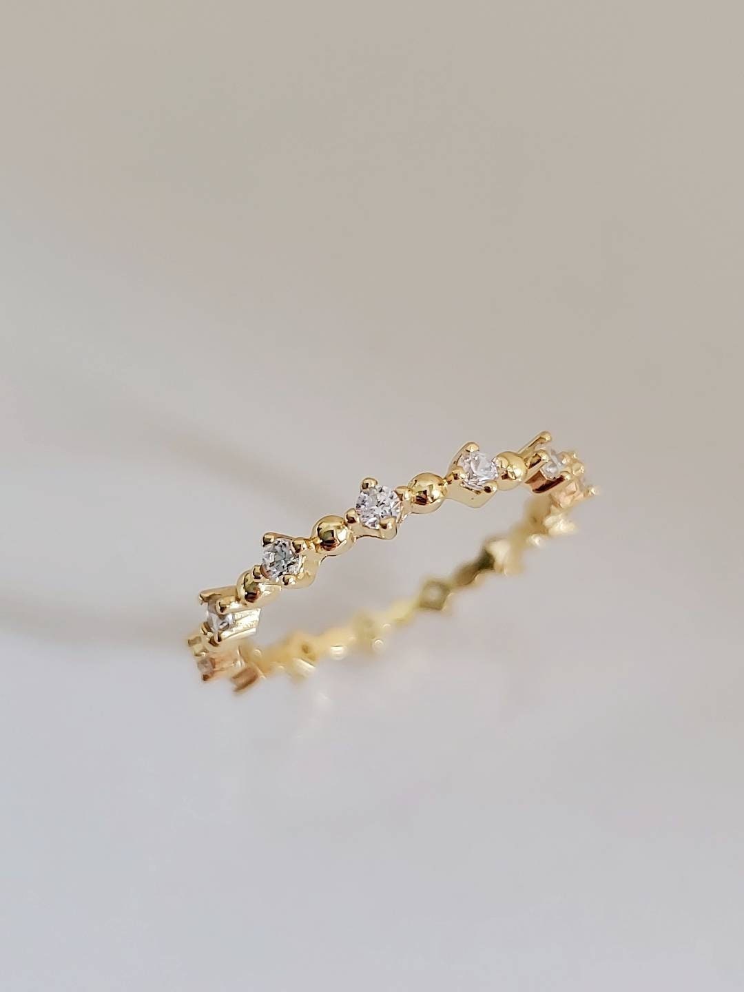 14K Gold Plated Eternity Band Ring