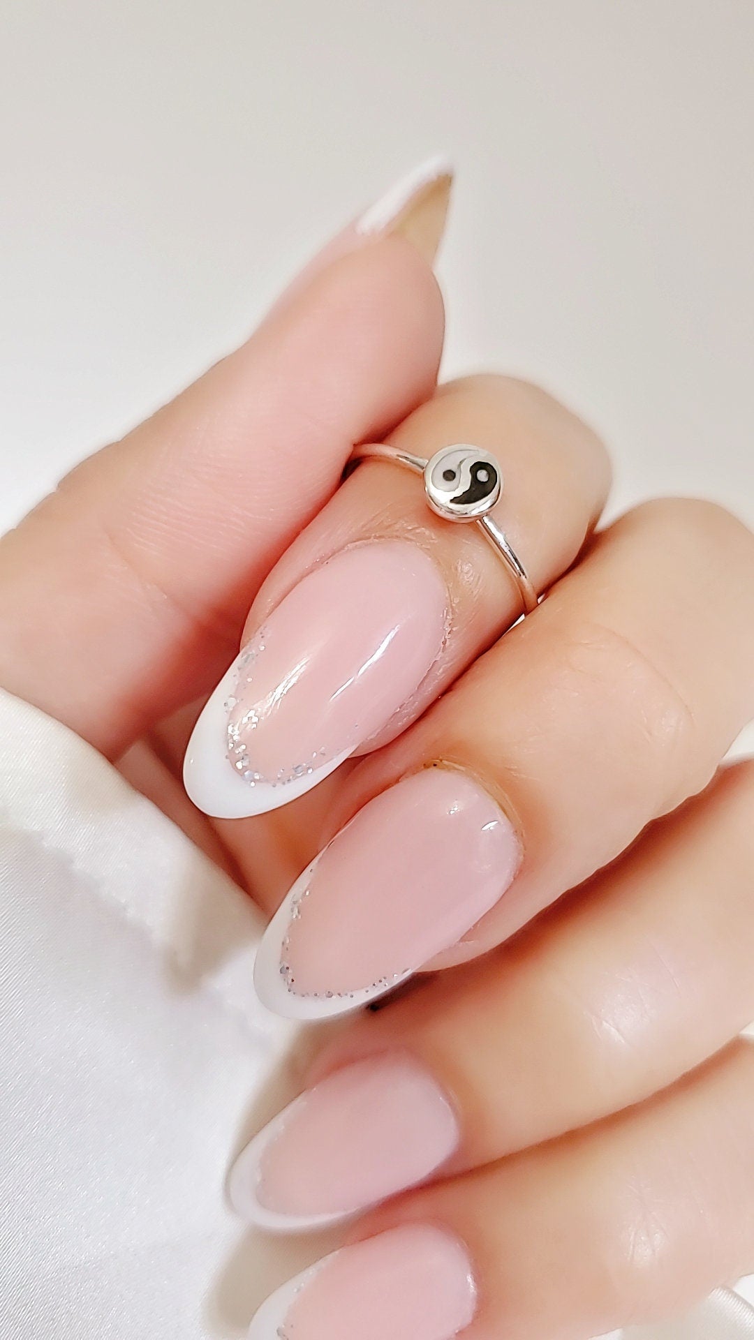 Sterling Silver Dainty Yin Yang Ring