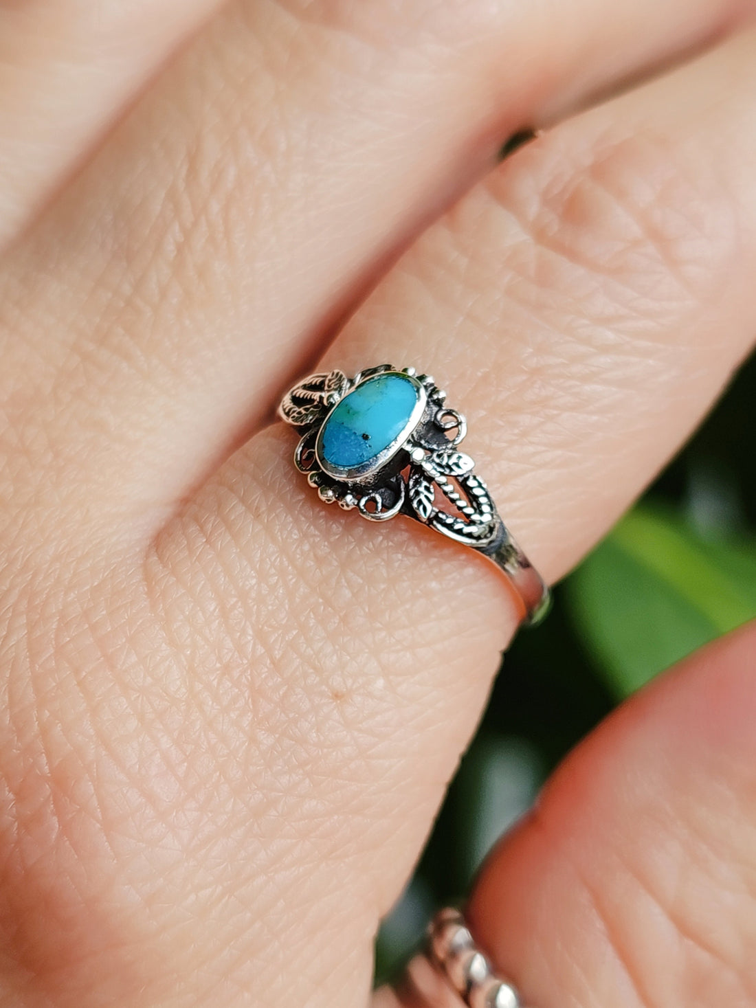 Genuine Turquoise Minimalist Ring