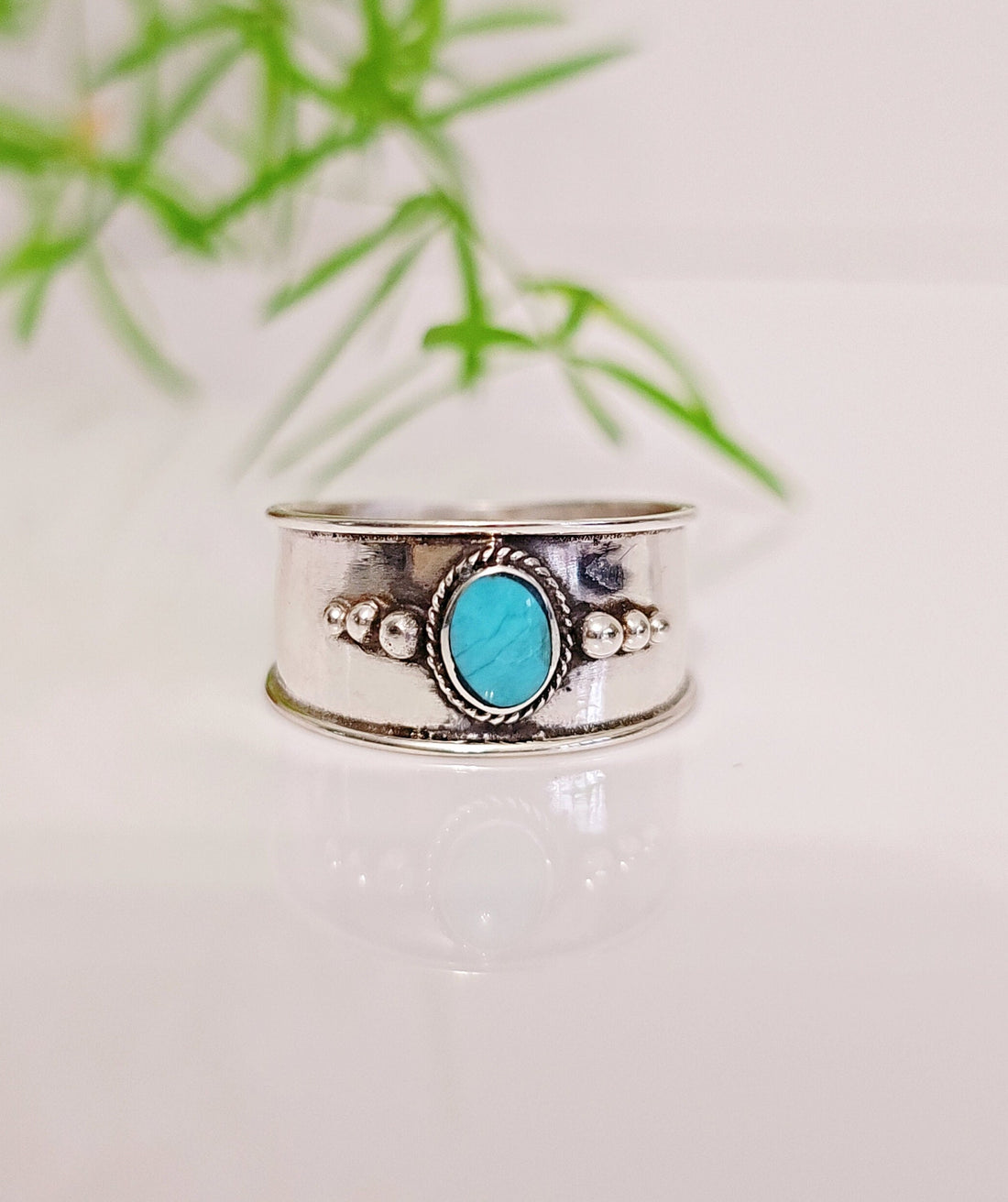 Beaded Bali Turquoise Ring