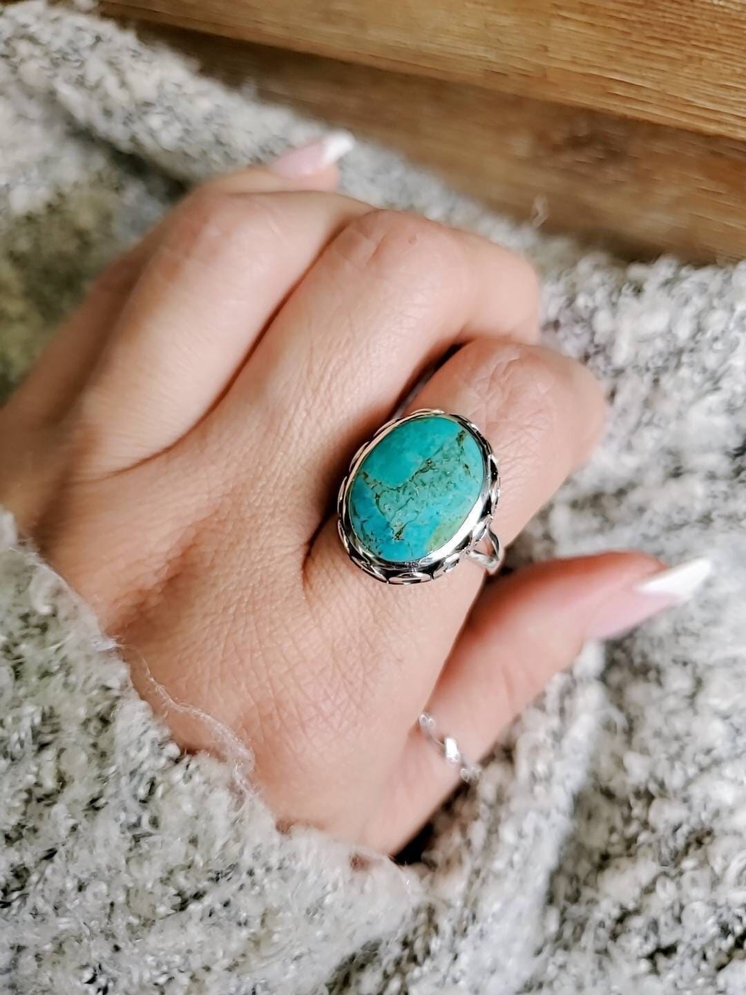 Natural Turquoise Statement Ring