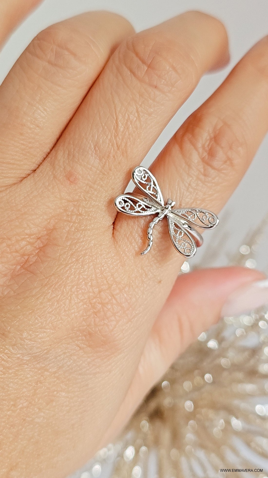 Sterling Silver Bold Dragonfly Ring