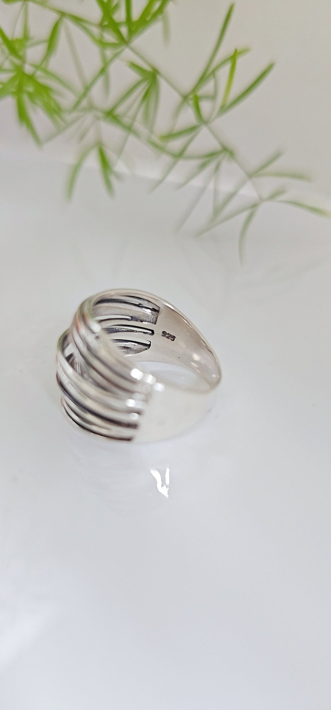 High Polished Woven Statement Ring