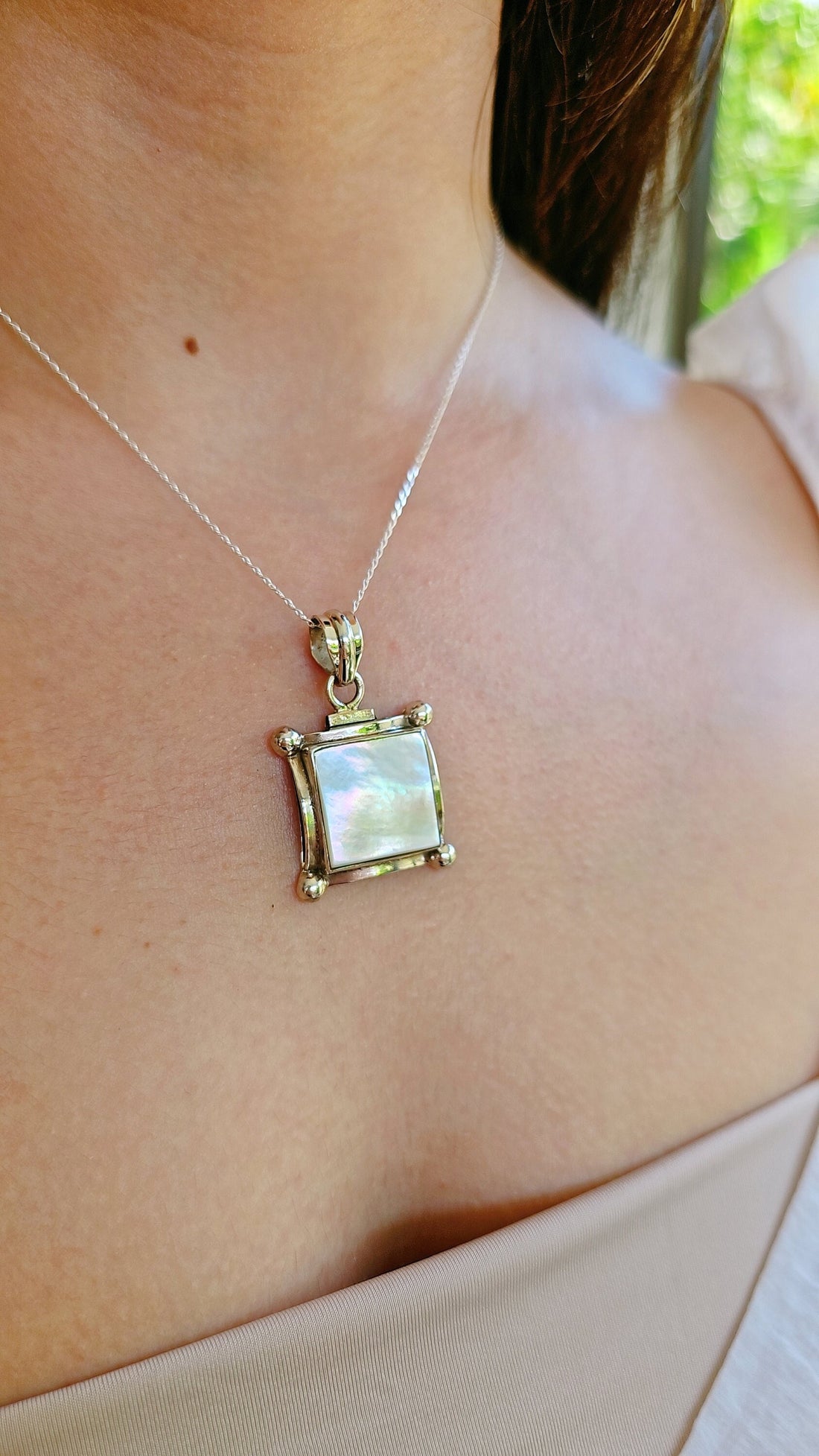 Natural Mother of Pearl Pendant Charm