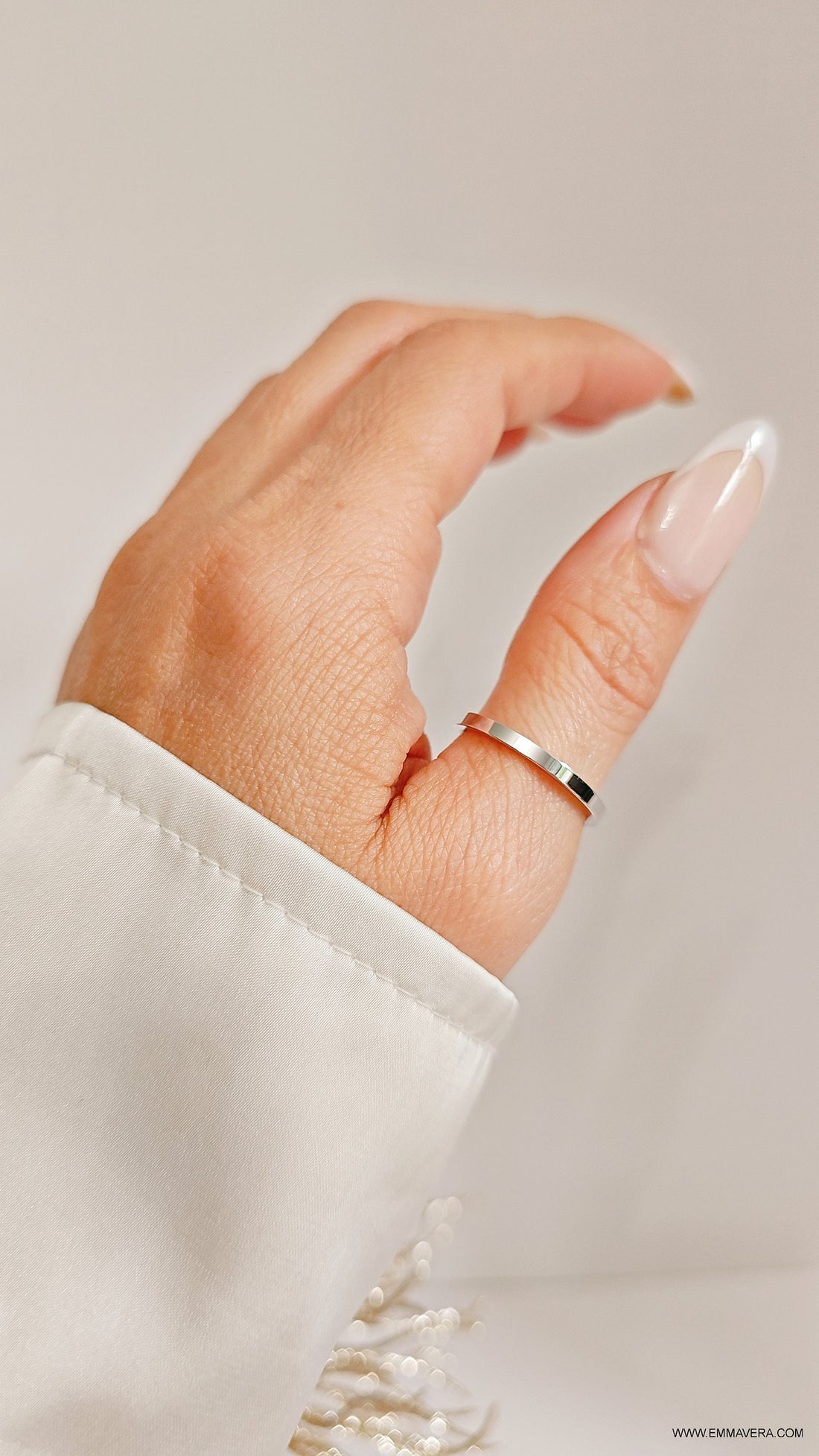 Minimalist Sterling Silver Flat Band Ring