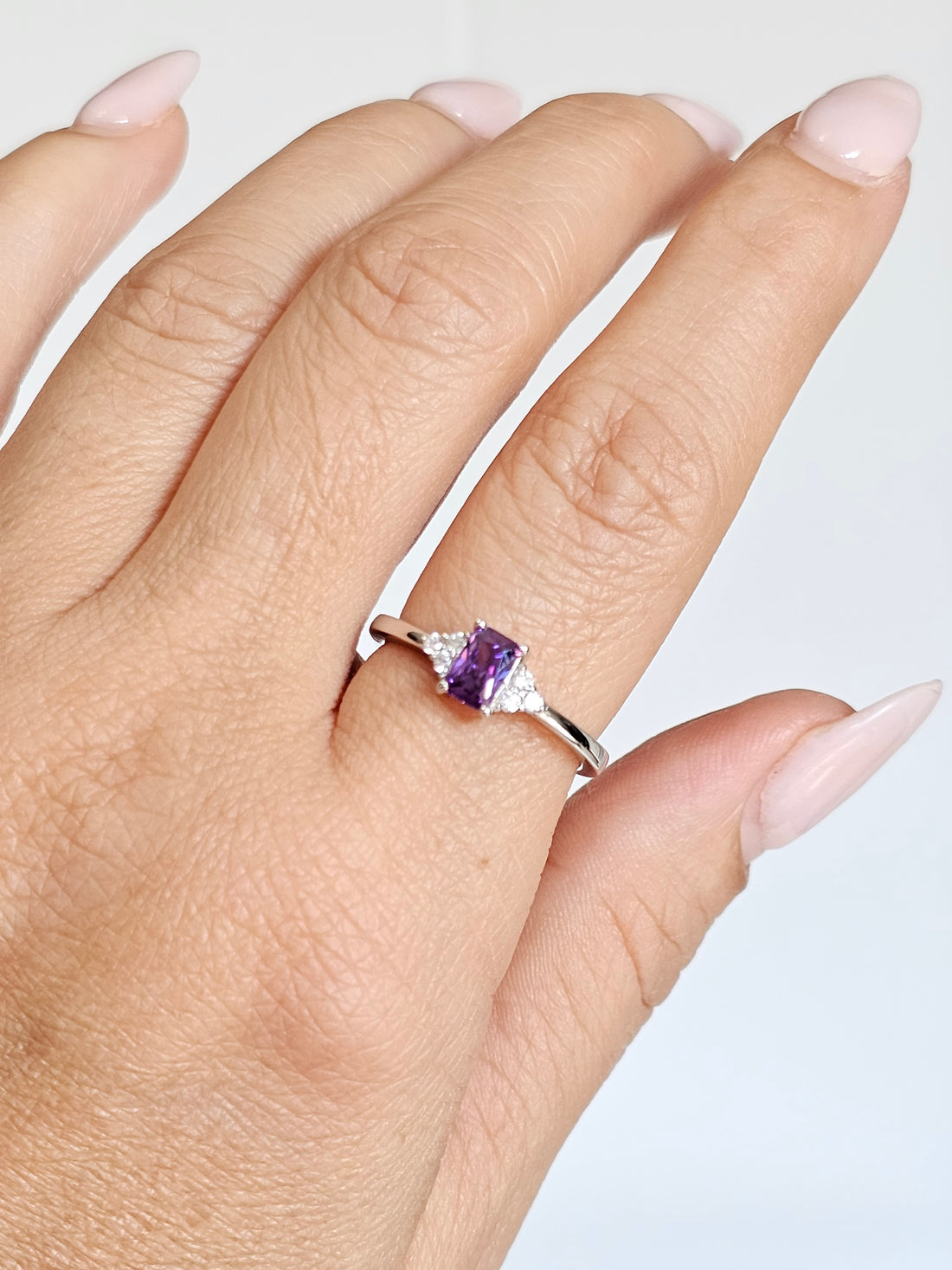 Sterling Silver Amethyst Women's Ring